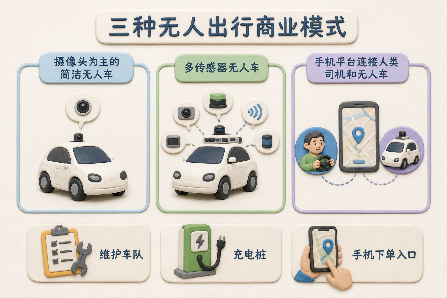 采用正视平面排版、二维信息图构图和轻微橡皮泥质感，不使用透视景深、微缩景观或模型摆拍；不采用写实摄影、电影感光影或写实3D场景