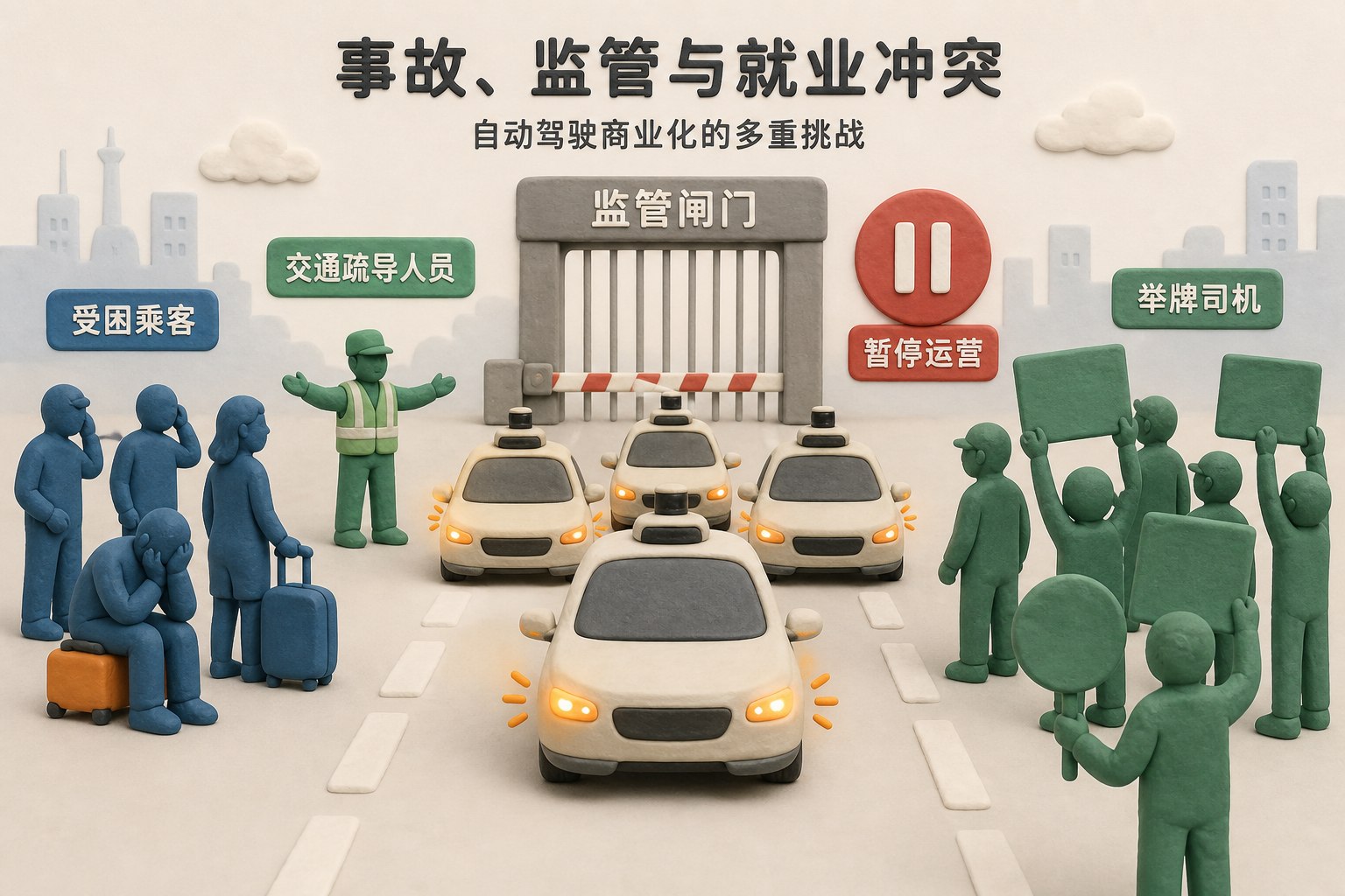 采用正视平面排版、二维信息图构图和轻微橡皮泥质感，不使用透视景深、微缩景观或模型摆拍；不采用写实摄影、电影感光影或写实3D场景